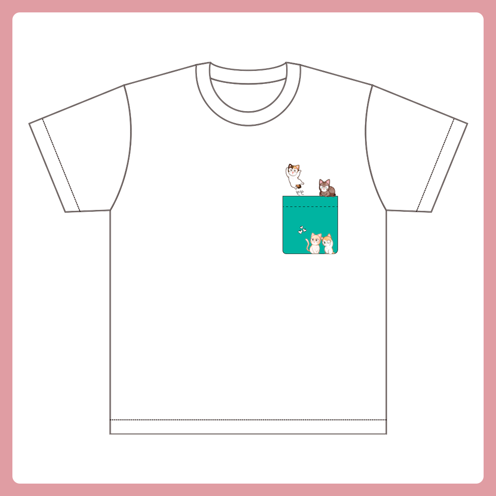 ポケット付き風Tシャツ